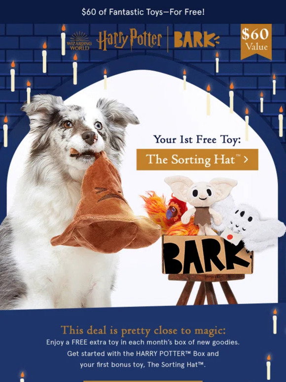 BarkBox: This deal is basically magic: 6 FREE toys + the HARRY POTTER ...