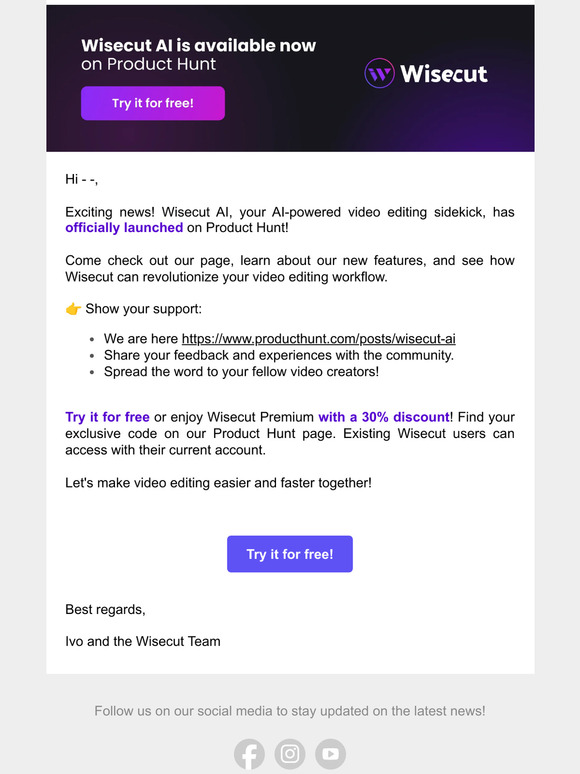 🎉We're live! Introducing Wisecut AI  🚀