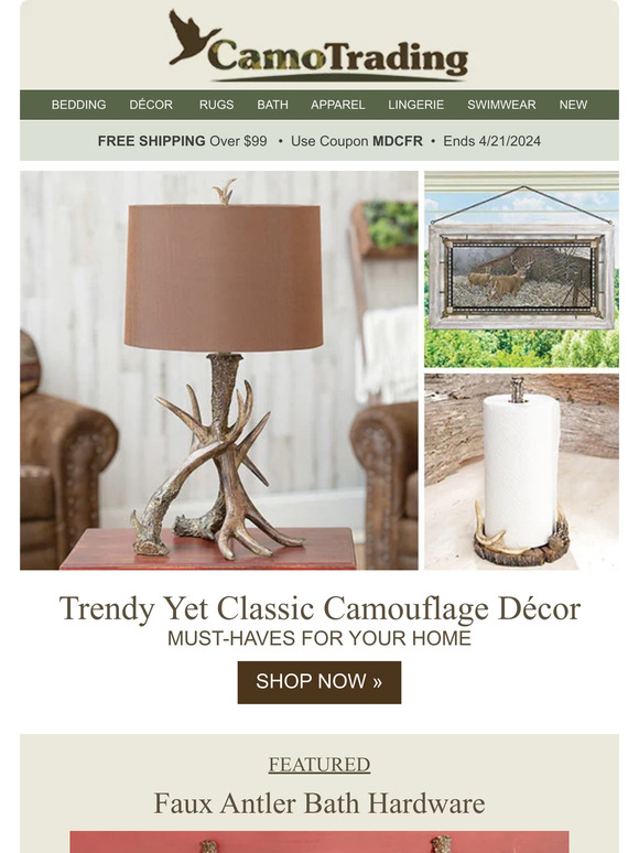 *DECOR - ACCESSORIES - BATH* All Camo!
