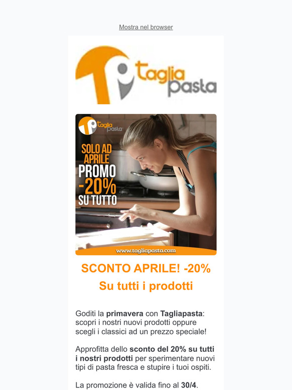 ⚡ Non ti scordare della PROMO APRILE -20% su tutti i prodotti