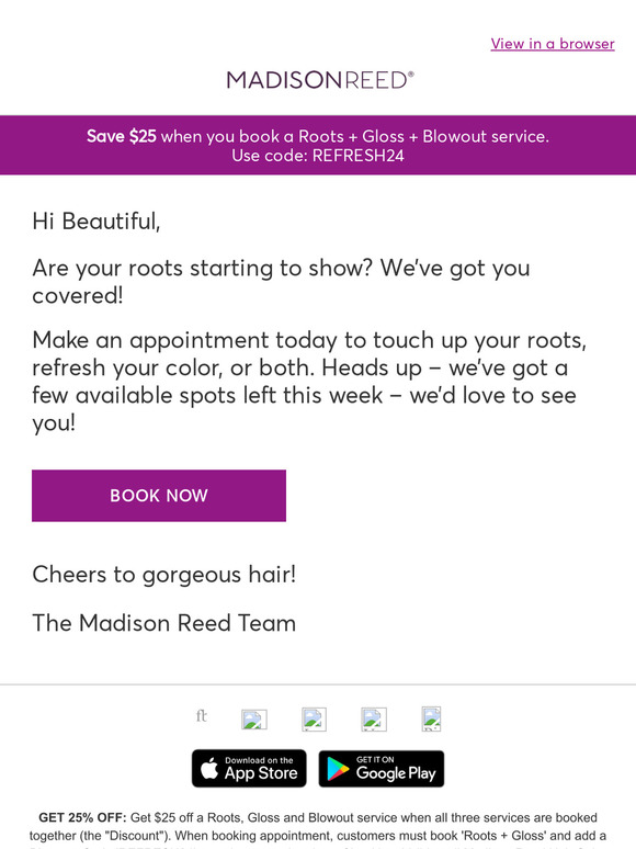 Madison Reed: Roots Starting to Show? 🙀 Book Now! | Milled