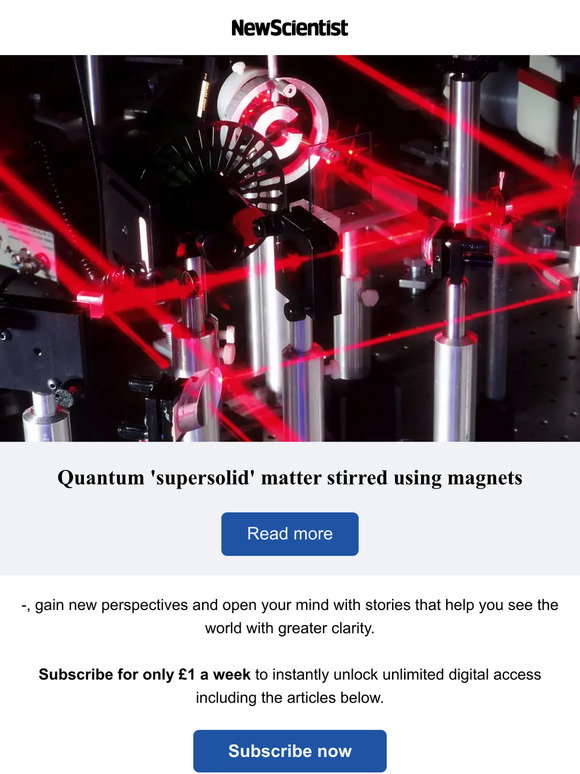New Scientist: Quantum 'supersolid' matter stirred using magnets | Milled