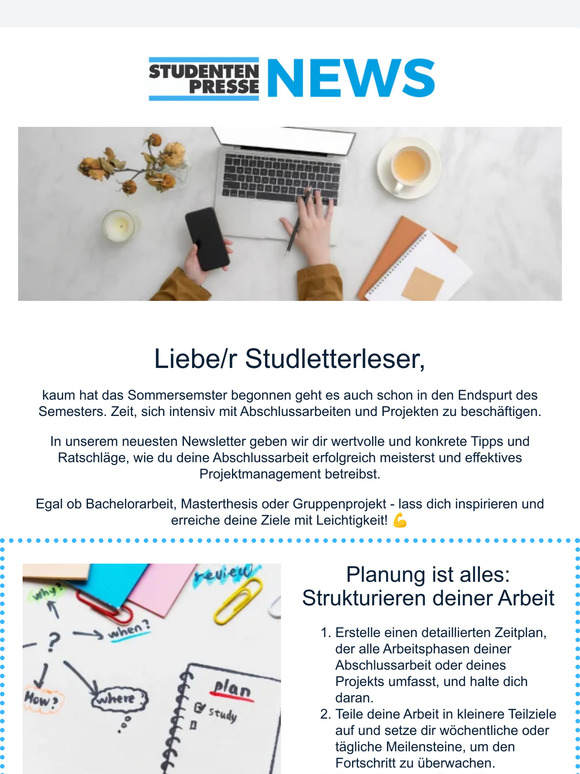 Von Abschlussarbeiten und Projektmanagement