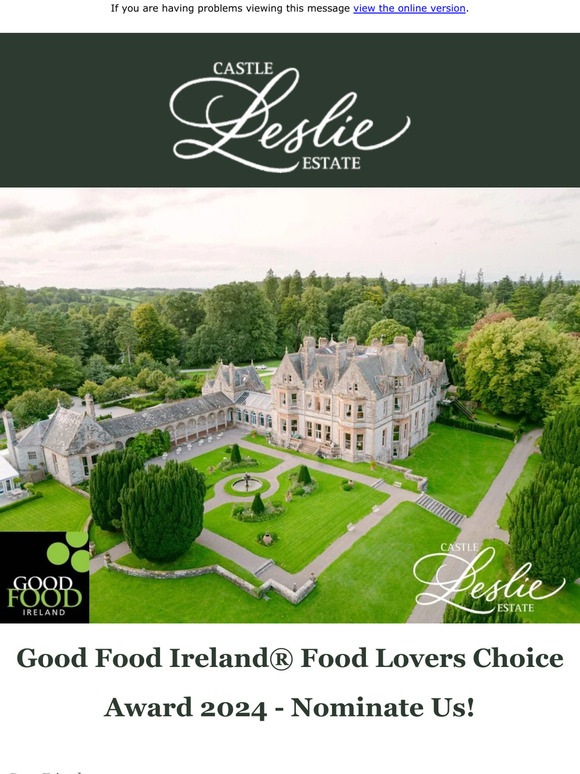 Nominate Us: Good Food Ireland Food Lovers Choice Award 2024.