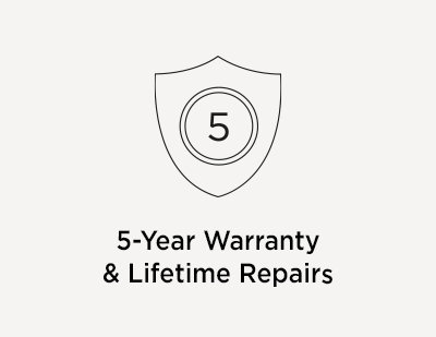 5-Year warranty & lifetime repairs
