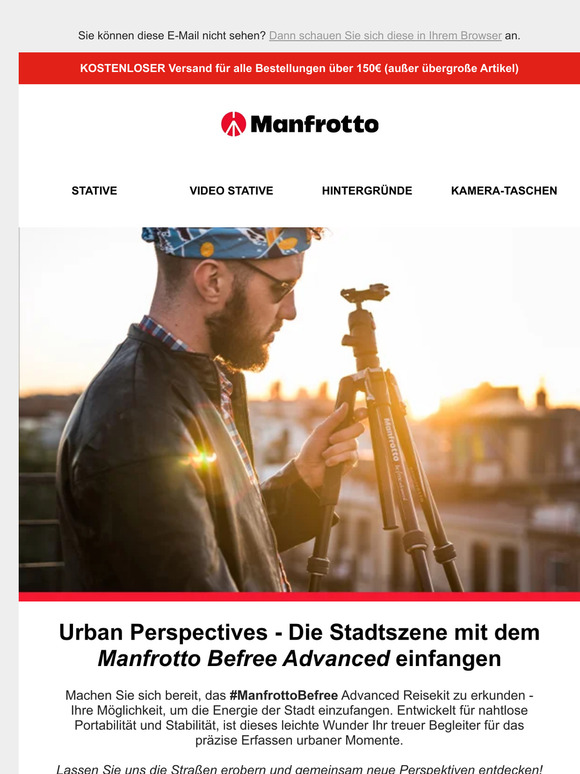 Werde ein Meister der Stadtfotografie mit Manfrotto Befree Advanced