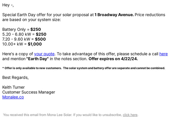 Hey —, Get up to $1,000 Off your Solar Project!