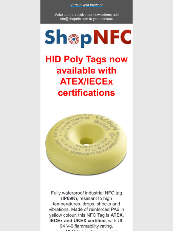 New ATEX certified NFC Tags 💣