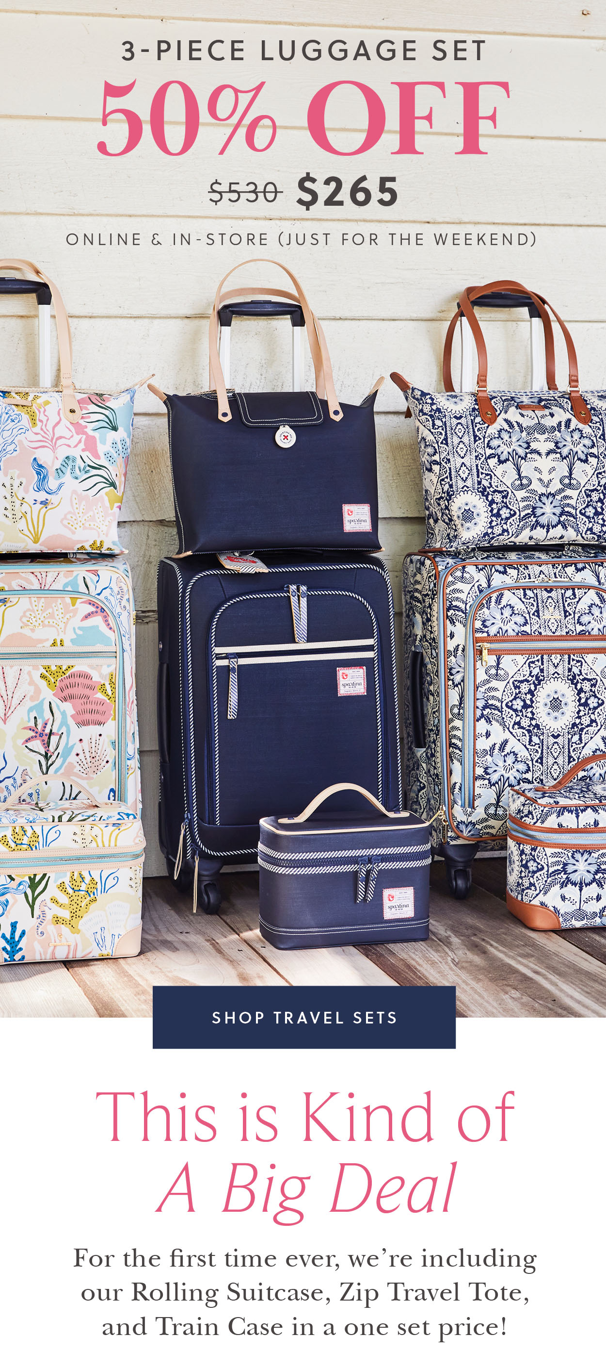 Spartina 449: Limited Time 3-Piece Luggage Sets Are 50% Off! | Milled