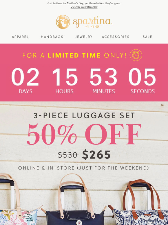 Spartina 449: Limited Time 3-Piece Luggage Sets Are 50% Off! | Milled