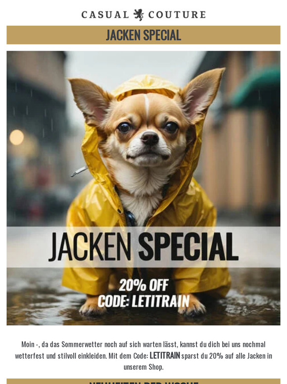Jacken Special 20% auf alle Jacken