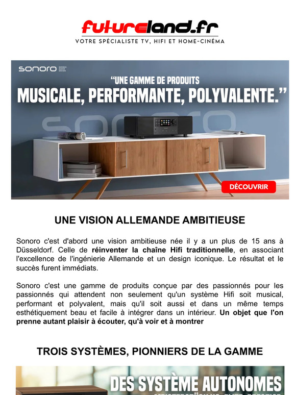 Sonoro : des systèmes Hifi tout-en-un aussi beaux à écouter qu'à regarder