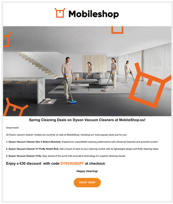 Spring Cleaning Deals on Dyson Vacuum Cleaners at MobileShop.eu!