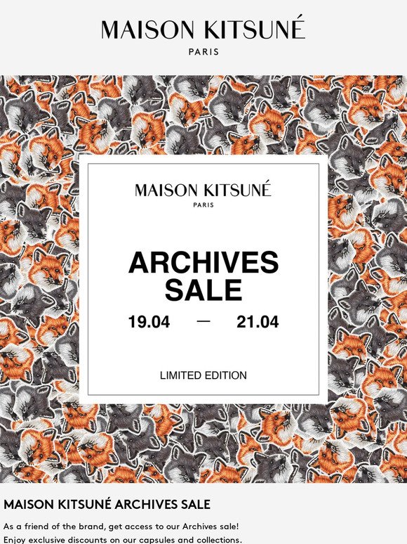 Maison Kitsuné US: Our Archives sale is live | Milled