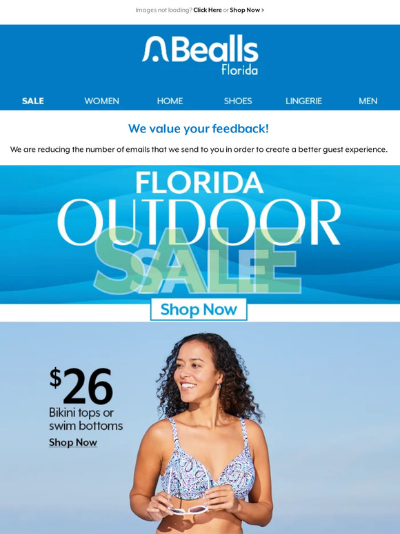 Bealls Stores Florida Outdoor Sale Women s swimwear starting