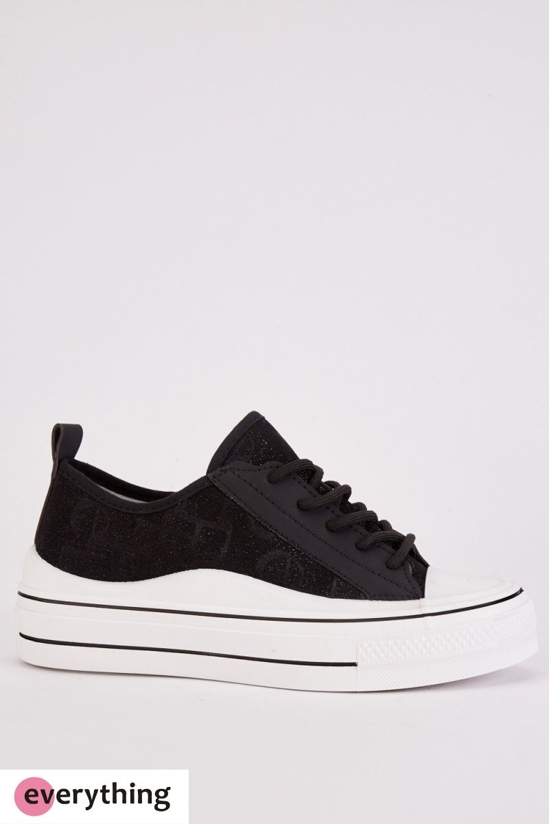 Shimmery Contrast Platform Sneakers