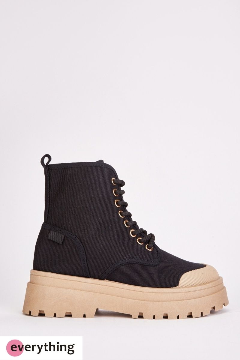 High Top Platform Canvas Sneakers