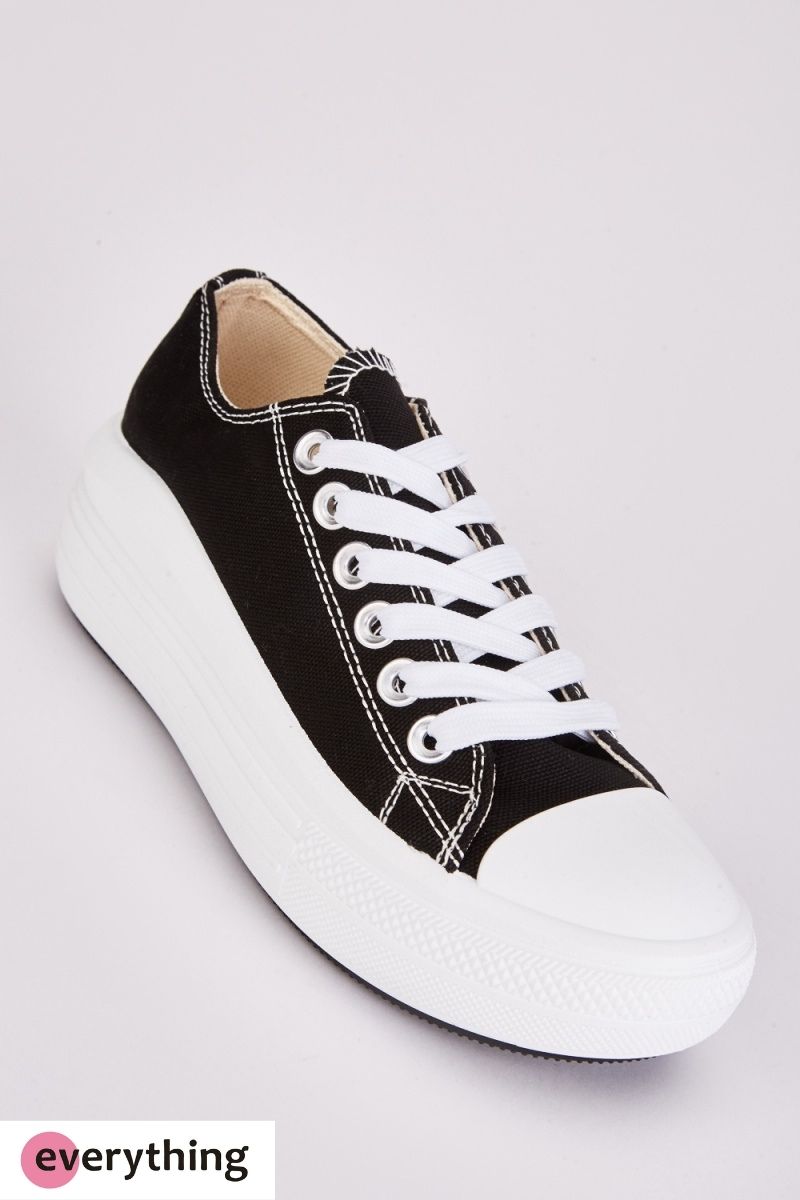 Low Top Platform Canvas Sneakers