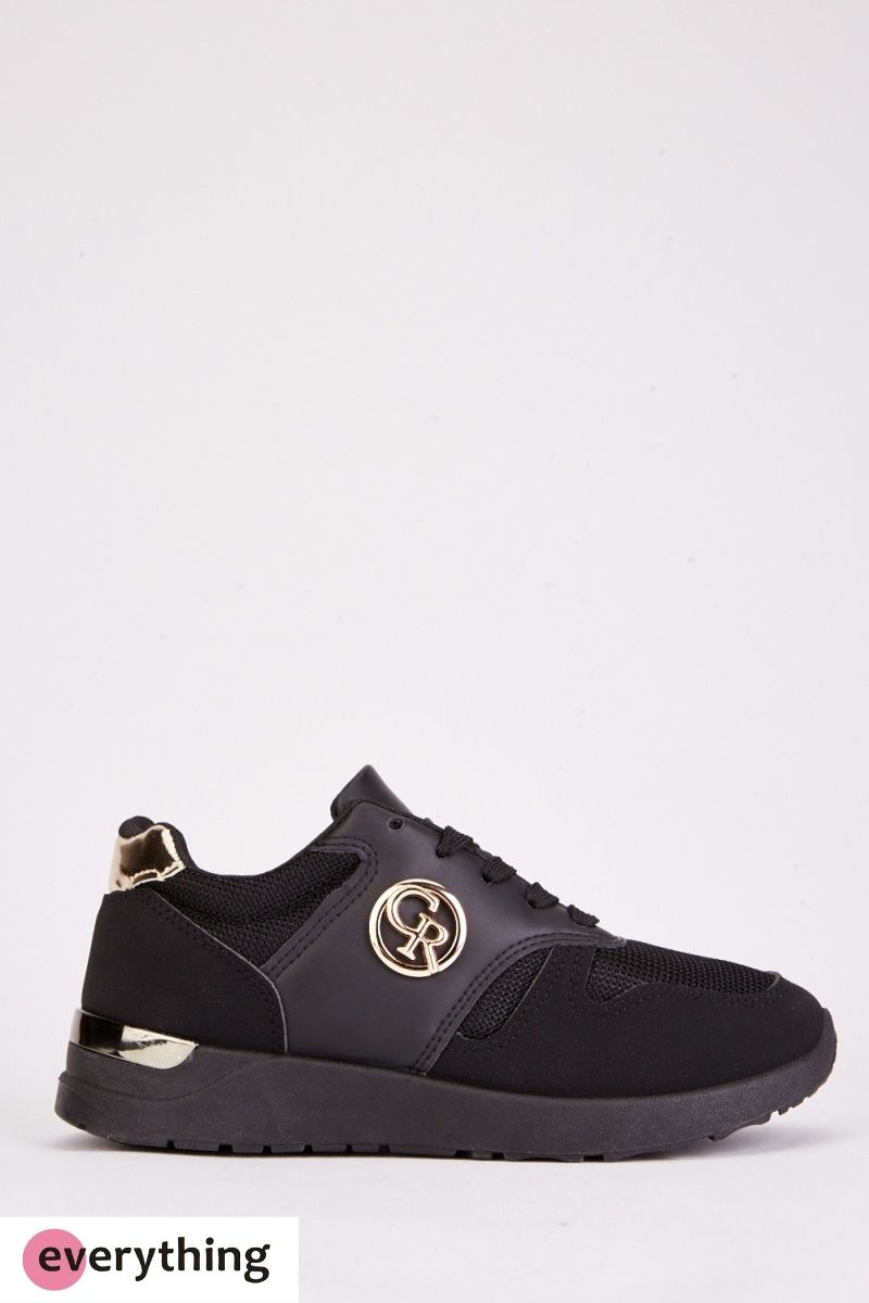 Logo Applique Lace Up Trainers
