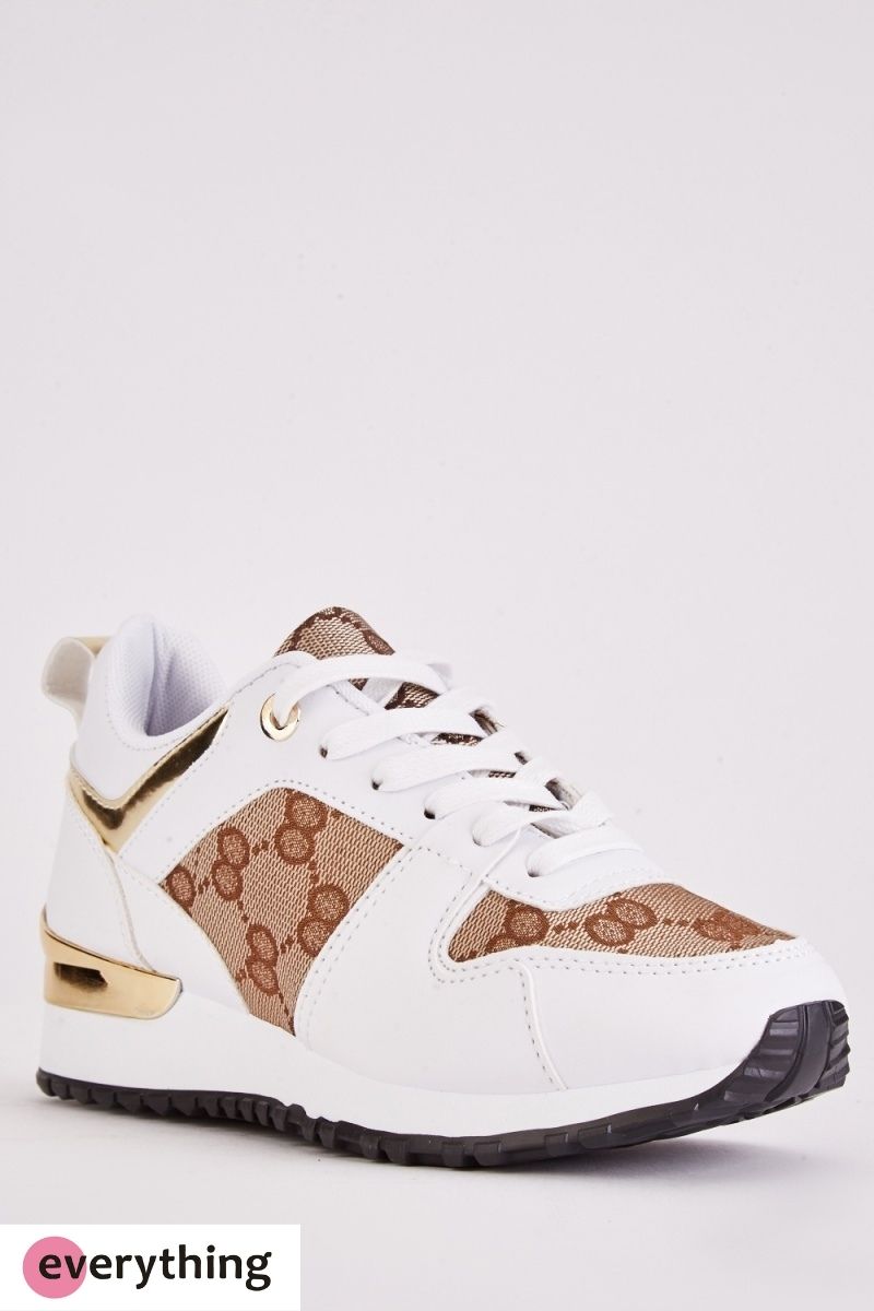 Logo Pattern Lace Up Trainers