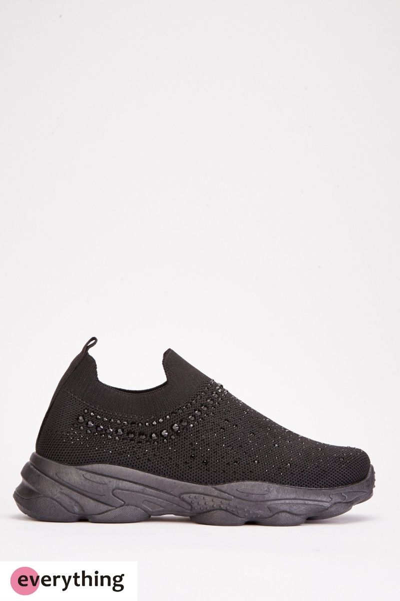 Encrusted Slip On Trainers