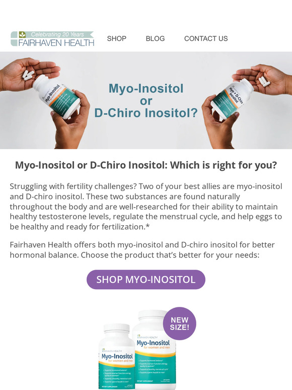 Fairhaven Health Learn the difference between MyoInositol and DChiro
