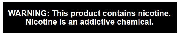 Warning: This product contains nicotine. Nicotine is an addictive chemical.