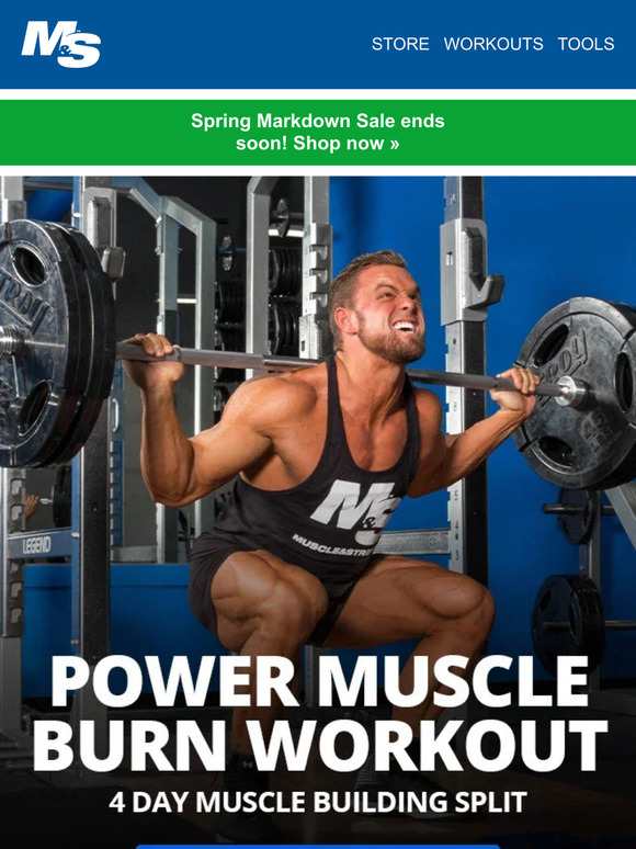 Muscle & Strength 4 Day Power Muscle Burn Workout Split Milled