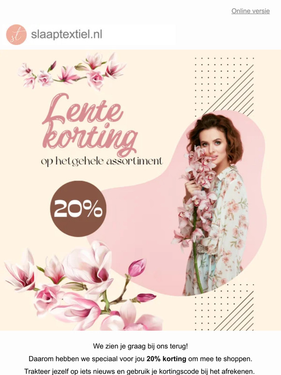 Deze 20% korting is speciaal voor jou! 🌸