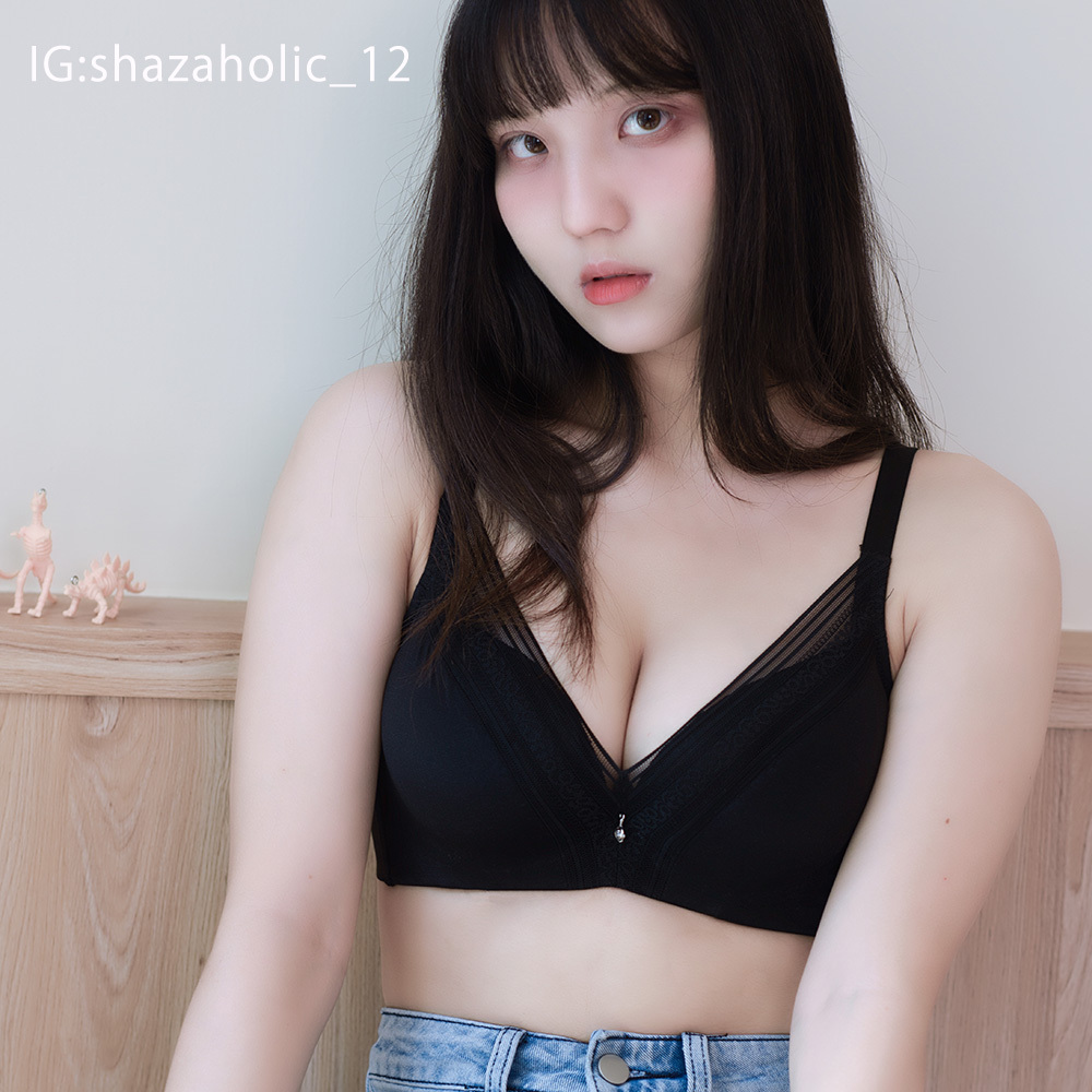 B.C杯【小蒼濱浪花】舒適簡約 軟鋼圈內衣 墨黑色