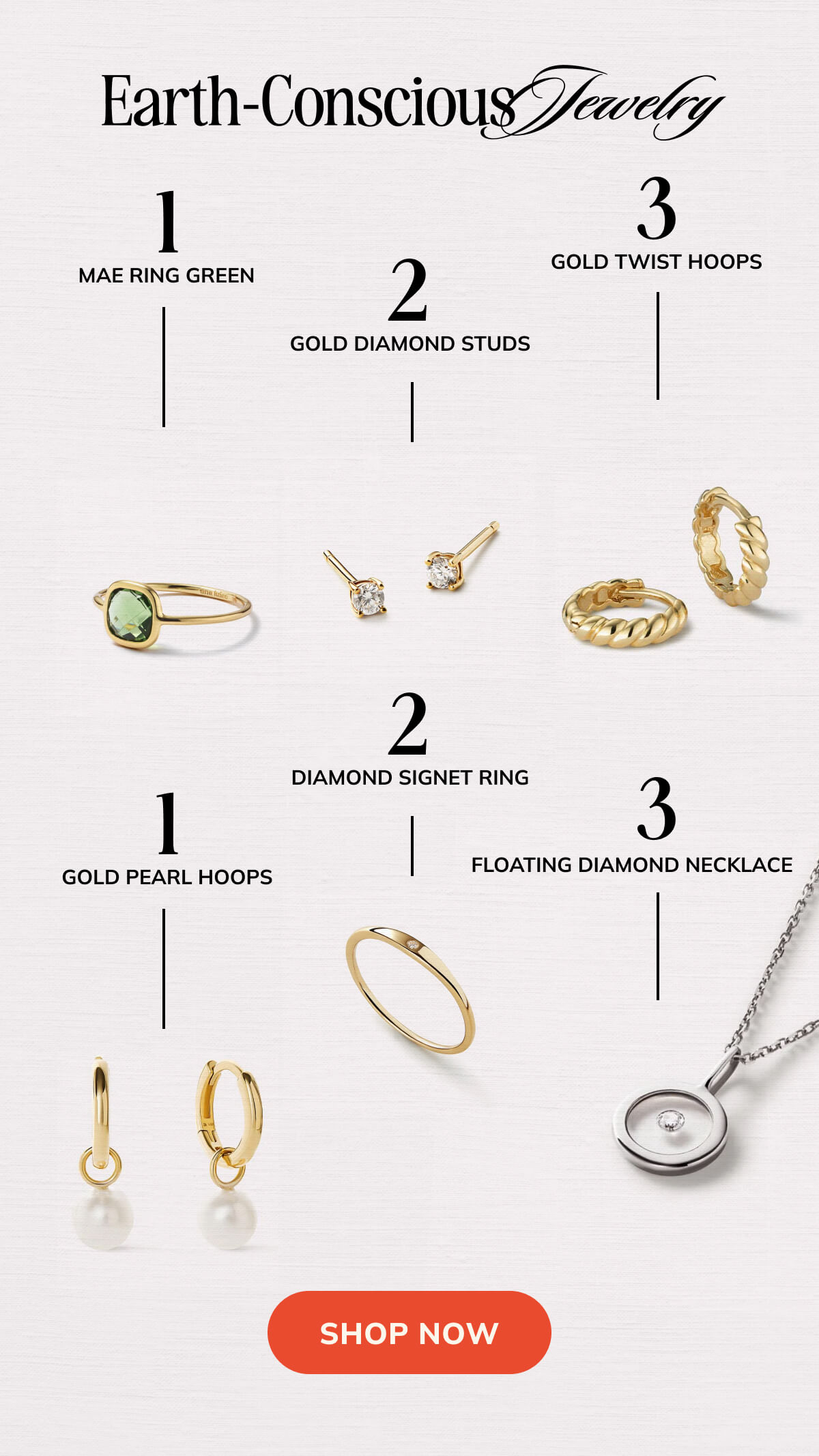 Earth conscious jewelry. Shop Now