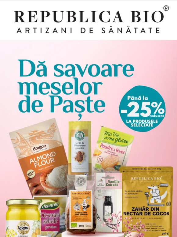 📣 Până la -25% reducere la alimente pentru masa de Paște