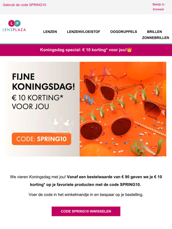 Koningsdag special: € 10 korting voor jou!👑