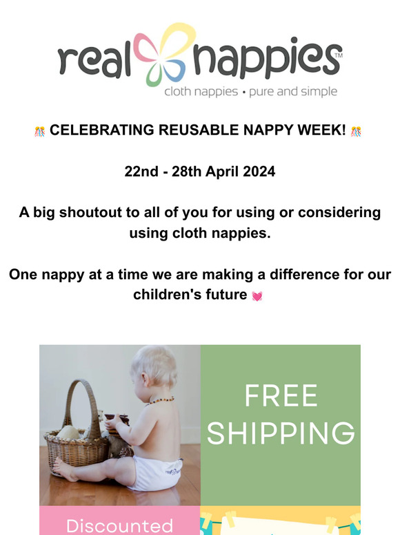 FREE SHIPPING to celebrate Reusable Nappy Week!
