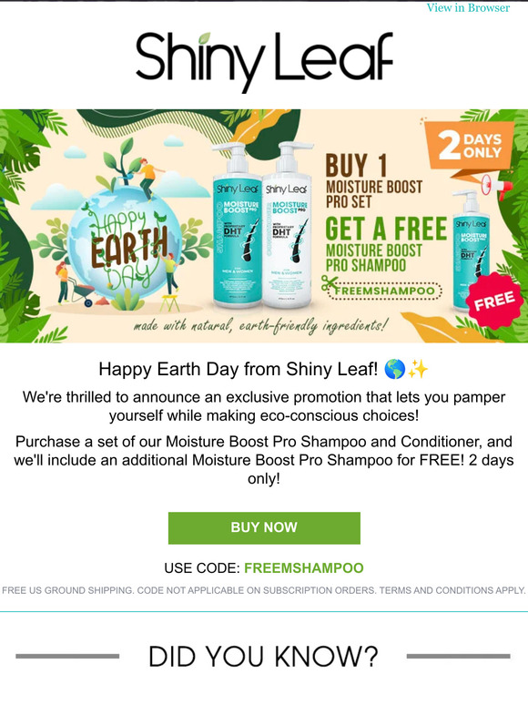 Celebrate Earth Day with Shiny Leaf 🌎✨BOGO Free, 2 Days Only!