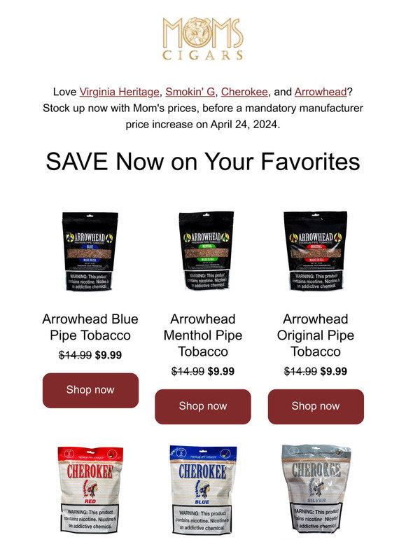 mom's tobacco Mom's Cigars: Back in Stock! Check Out Our Little Cigars