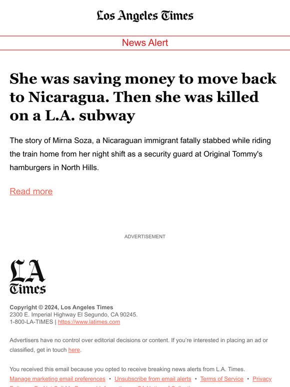 She was saving money to move back to Nicaragua. Then she was killed on a L.A. subway