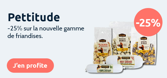 -25% sur la nouvelle gamme de friandises Pettitude 