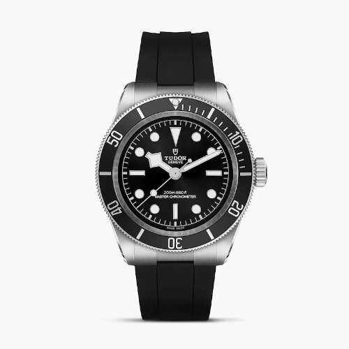 Tudor Black Bay GMT Men's Black Rubber Strap Watch