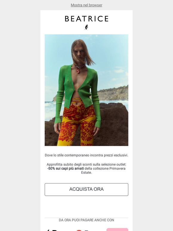 -50%: scopri l'outlet
