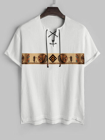 Ethnic Pattern Panel T-Shirts