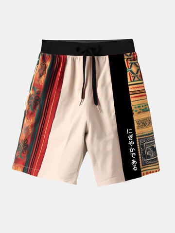 Vintage Pattern Japanese Embroidered Shorts