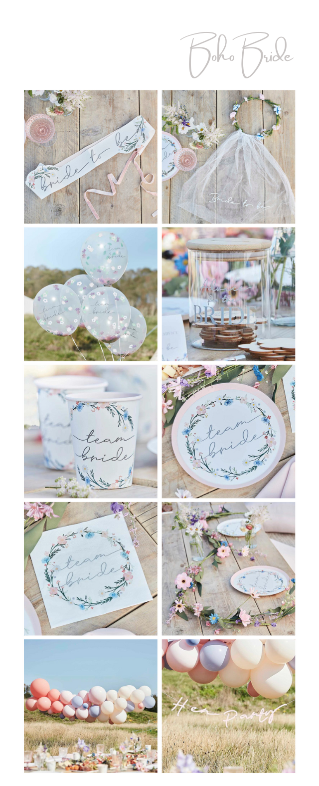 Boho Bride Hens Accessories and Decorations