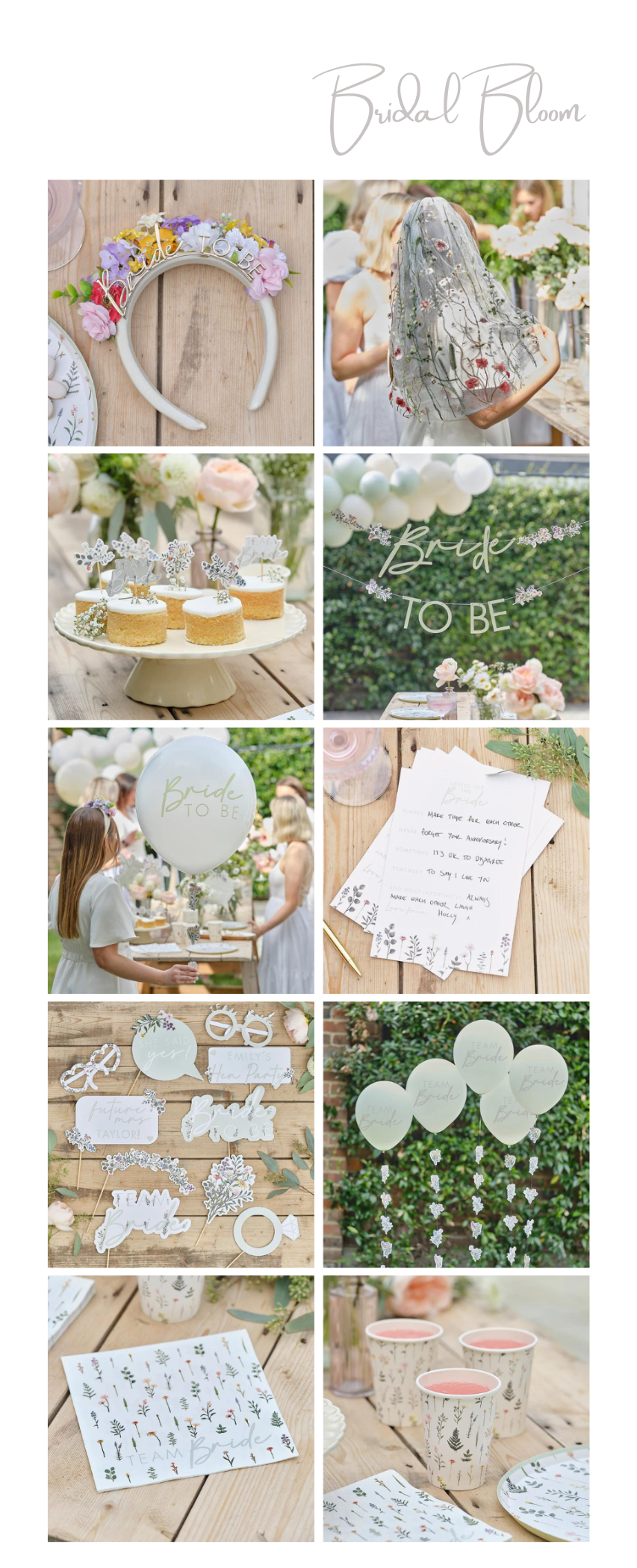 Bridal Bloom Hen Accessories and Decorations