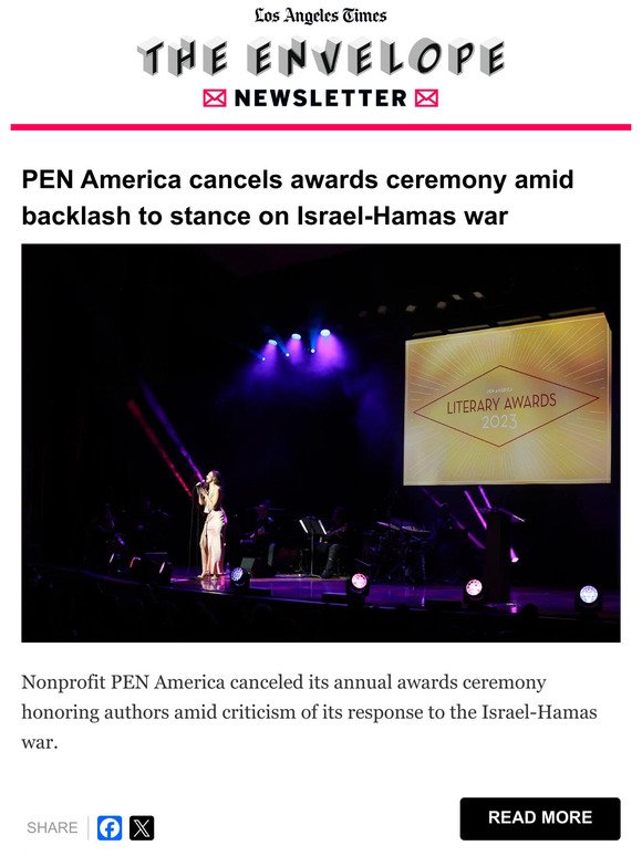 PEN America cancels awards ceremony amid backlash to Gaza stance