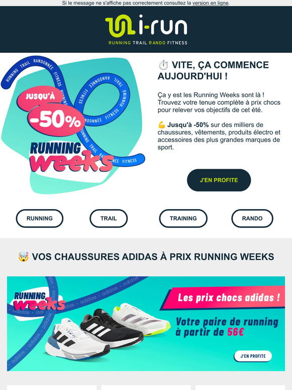 Jusqu'à -50% 👉 Running Weeks