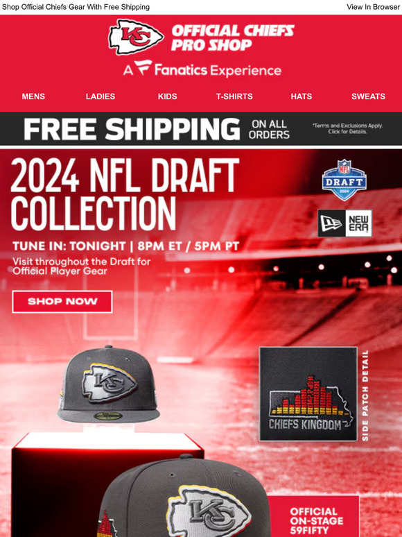 kc chiefs pro shop The 2024 NFL Draft Kicks Off Tonight! Milled