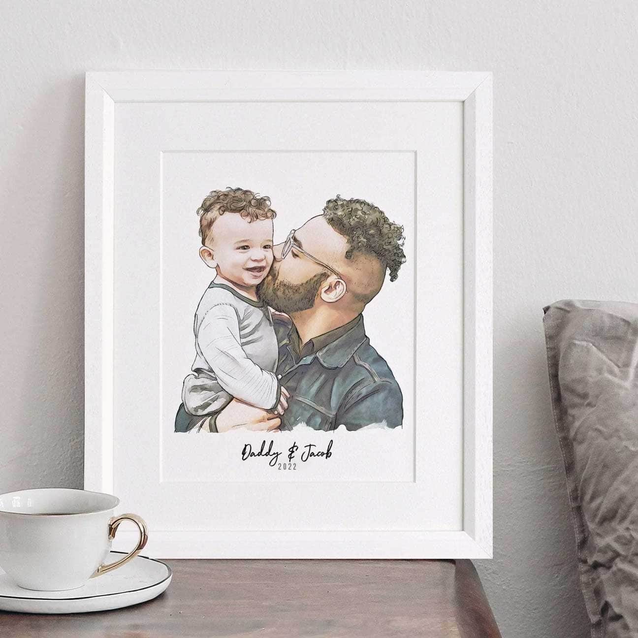 Image of New Dad And Baby Portrait
