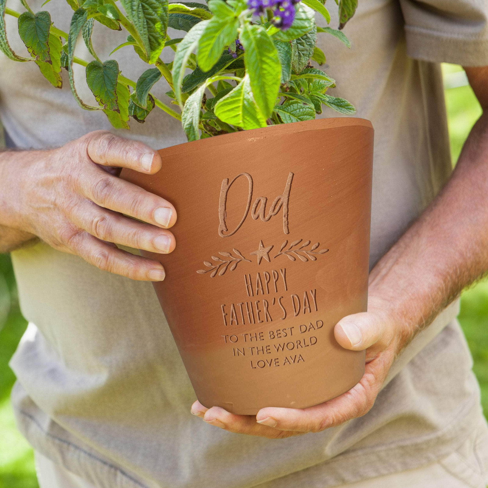 Image of Personalised Fathers Day Pot For Dad with Eco Compost