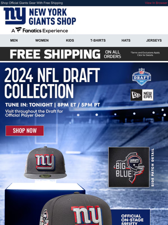 NY Giants Fan Shop The 2024 NFL Draft Kicks Off Tonight! Milled